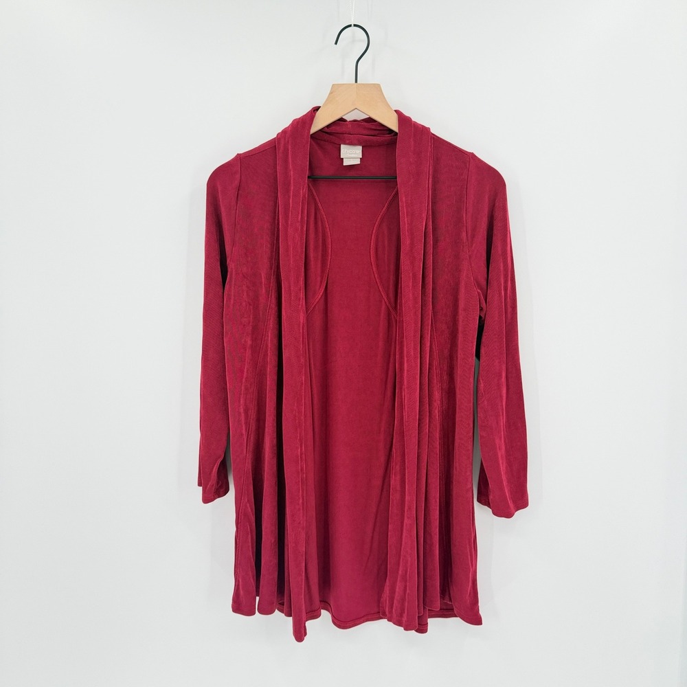 Chico's Travelers Open Front Cardigan Wrinkle Resistant Womens Size 1 (8/10)